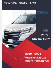 TOYOTA GRAN ACE 2019 2020 2021 OWNERS MANUAL IN ENGLISH